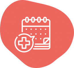 Auf einer Fläche die in einem Orangeton ist, sieht man in weiß einen Kalender mit vor gehobenen Kreuz.